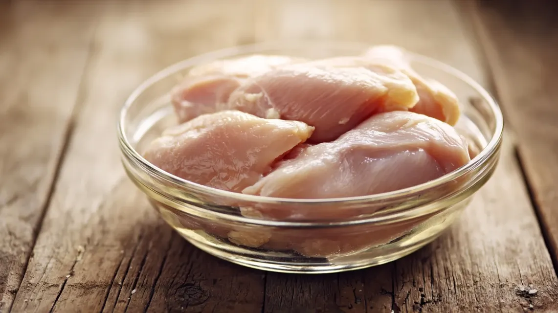 brining-chicken-breasts Chicken breasts soaking in brine for smoked chicken breast recipe