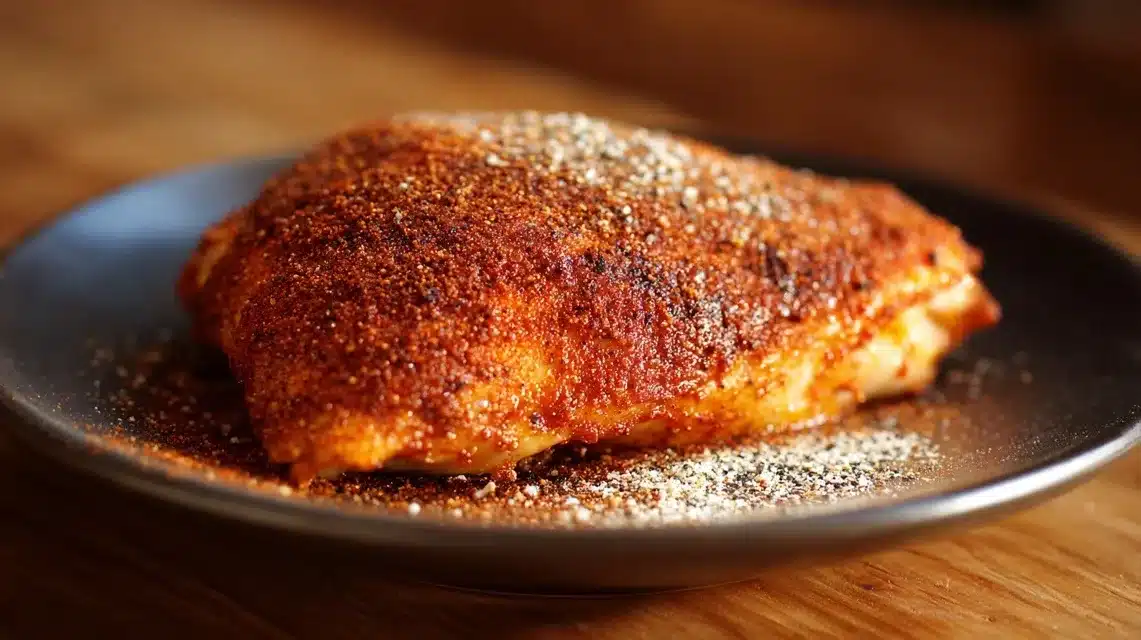 Seasoning chicken with spice blend Rubbing seasoning for cowboy chicken recipe