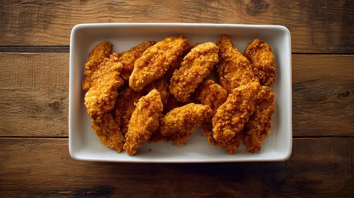 Reheating chicken tenders Chicken tender salad made with hot crispy ten