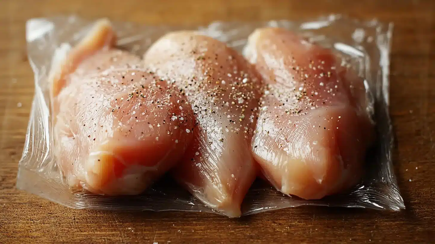 Seasoning raw chicken breasts Seasoning chicken for Hawaiian BBQ chicken recipe