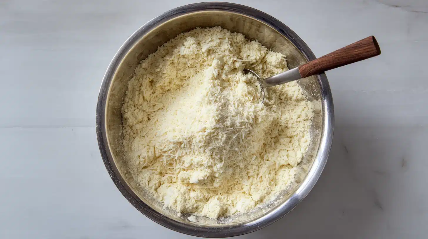 Mixing mayo and Parmesan Hellmann's mayonnaise and Parmesan being mixed for coating