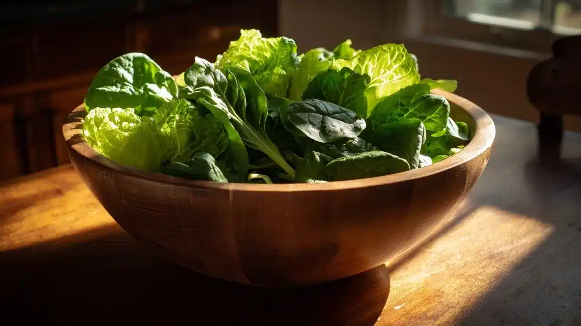 Layering mixed greens Chicken tender salad base with fresh spinach and romaine