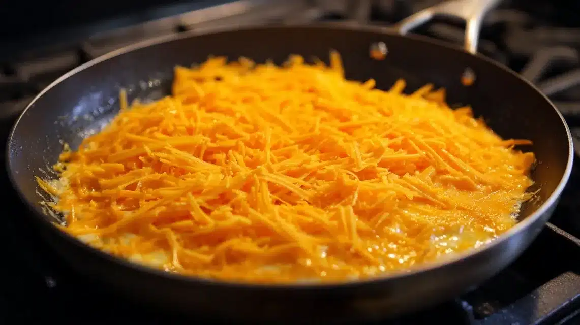 Melting cheese into the skillet Cheese melting over cowboy chicken recipe