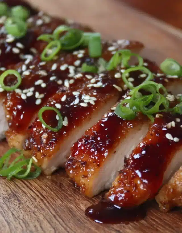 Grilled chicken glazed with teriyaki sauce