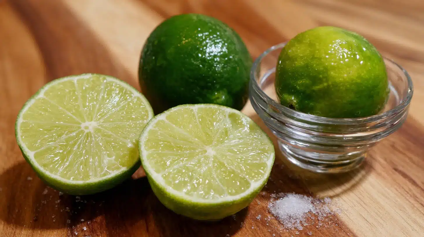9Finishing with lime Lime juice added to white bean chicken chili