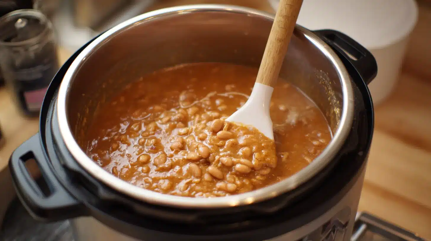 Stirring sour cream into chili Crockpot Recipes: White Bean and Chicken Chili stirred with sour cream