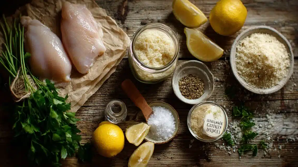 Ingredients for Hellmann’s Parmesan Crusted Chicken Ingredients laid out for hellmann's parmesan crusted chicken recipe