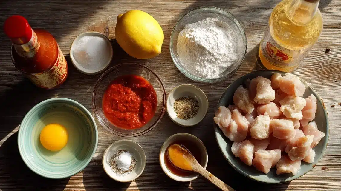 Ingredients for Bang Bang Chicken Bites