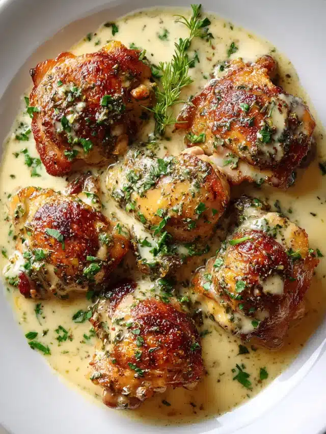 Delicious platter of honey garlic chicken breast with vegetables and herbs