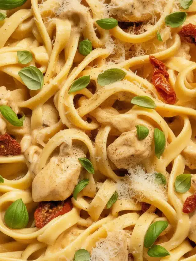 Delicious Marry Me Chicken Pasta featuring creamy garlic sauce with sun-dried tomatoes.