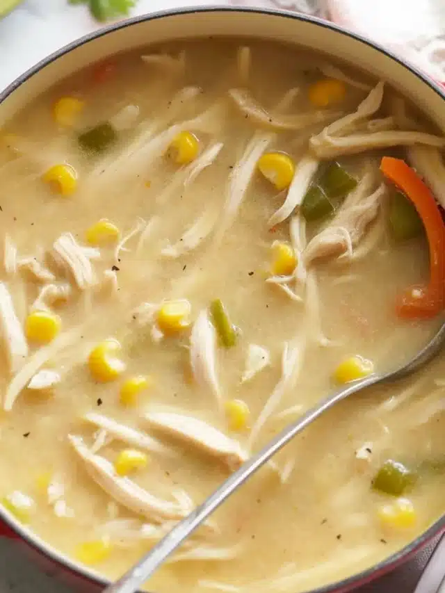 Creamy White Chili Chicken served in a bowl with fresh toppings.