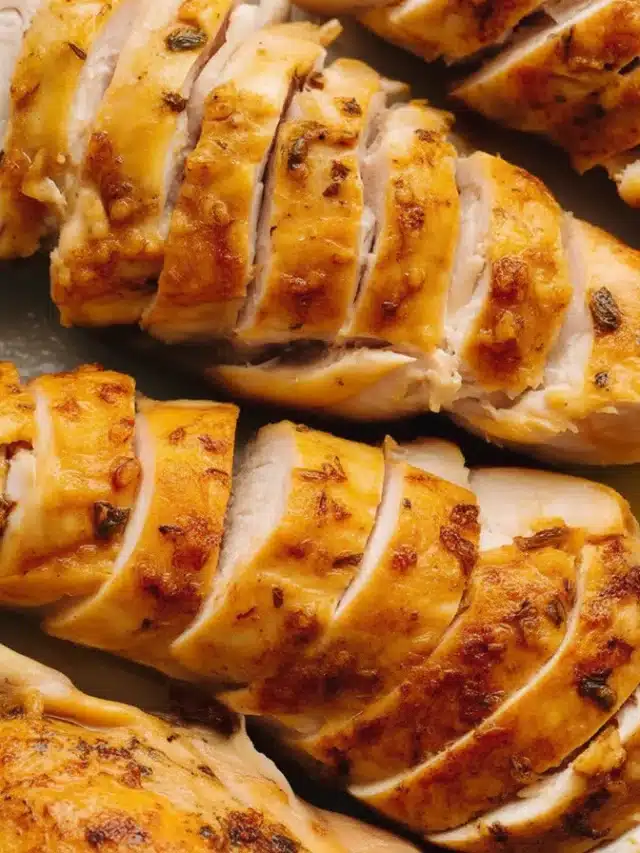 Juicy Chicken Breast in a Crockpot with herbs and spice seasoning