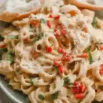Delicious creamy Boursin Tomato Pasta served in a bowl with fresh tomatoes and herbs