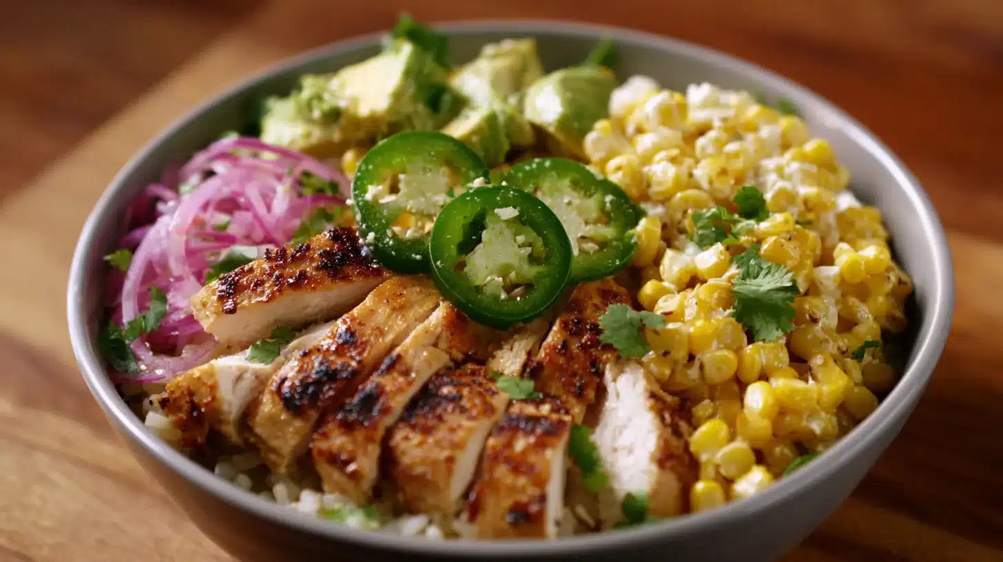 4Assembling street corn chicken rice bowl assembling street corn chicken rice bowl recipe