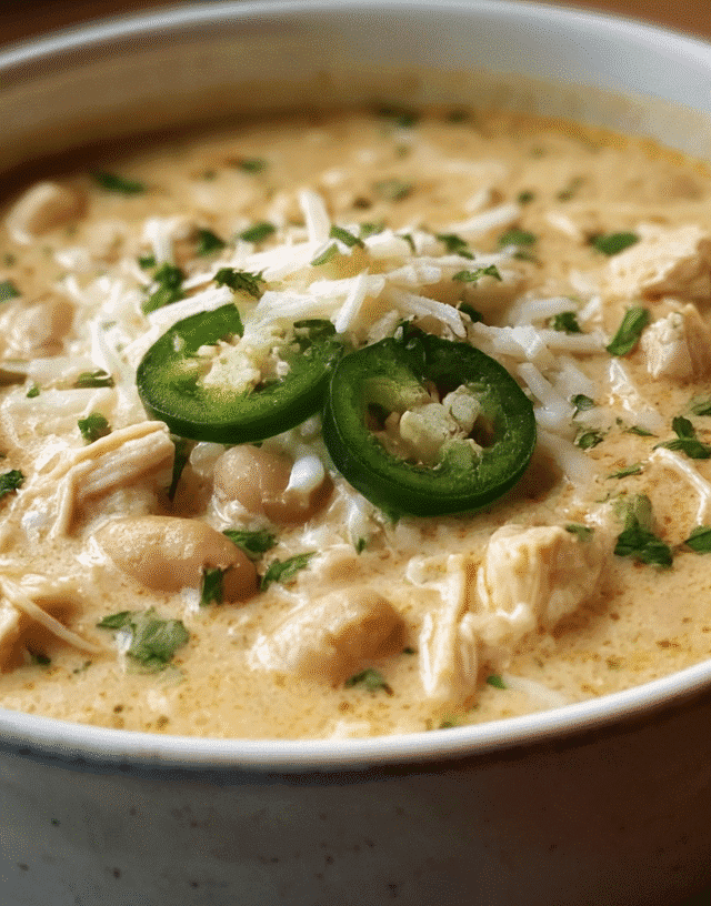 healthy Creamy White Chicken Chili