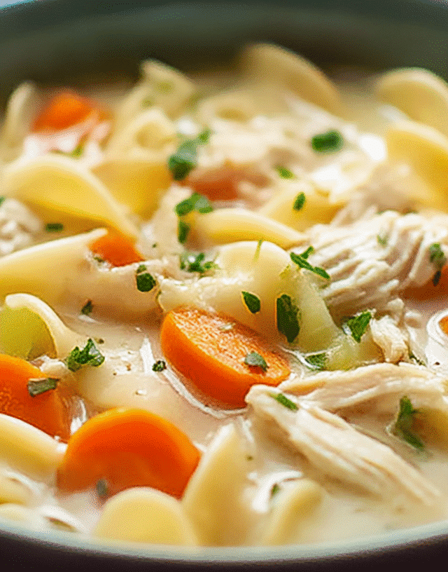 Crockpot Creamy Chicken Noodle Soup