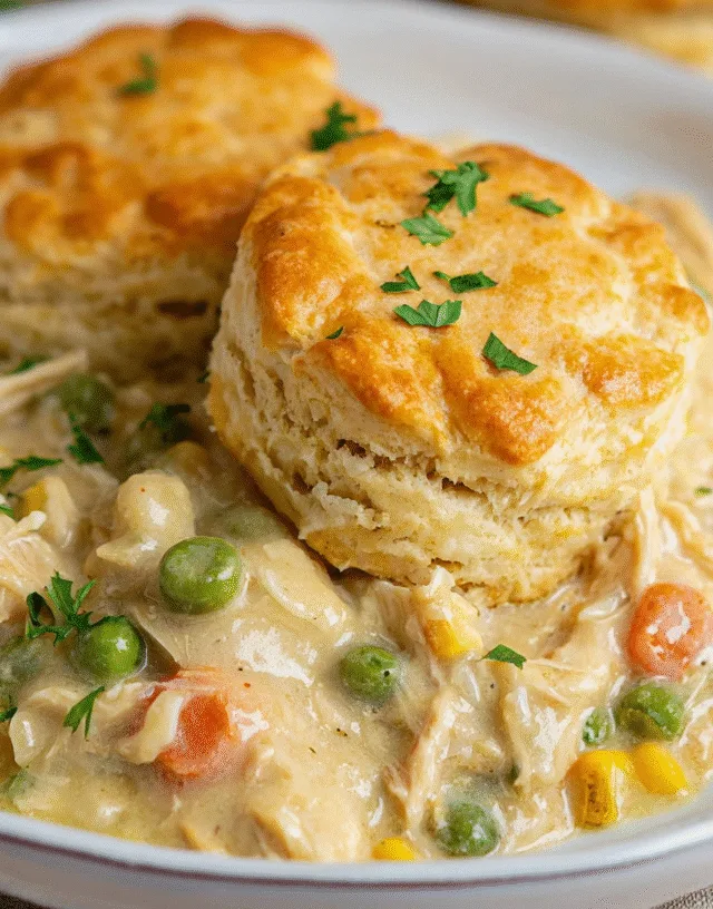 Crockpot Chicken Pot Pie With Biscuits