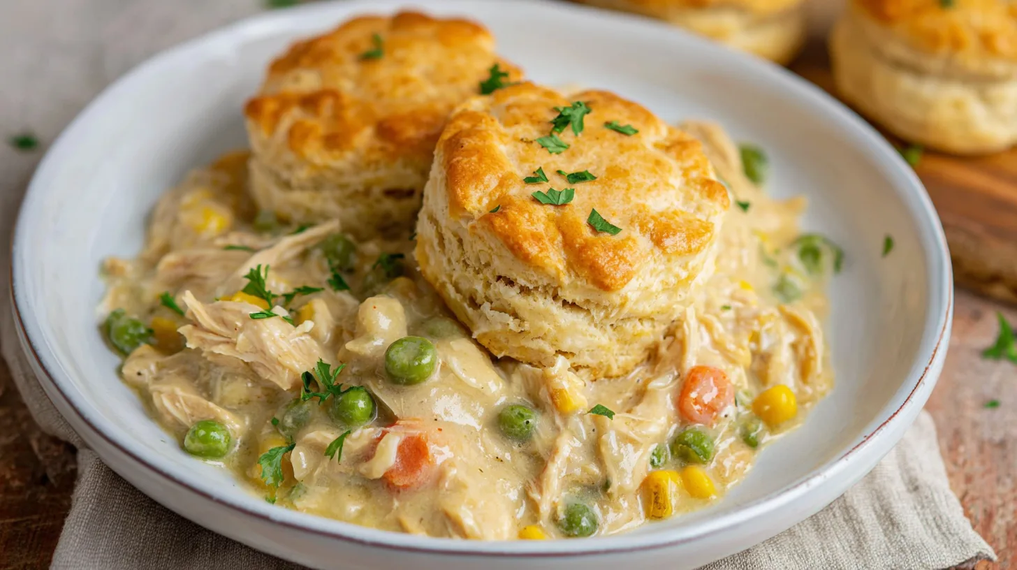Crockpot Chicken Pot Pie With Biscuits