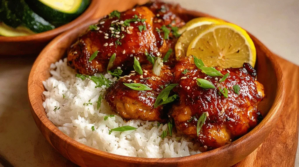 Sticky Honey Garlic Chicken Thighs