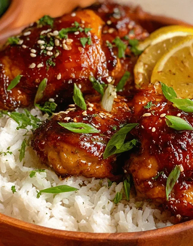 Sticky Honey Garlic Chicken Thighs