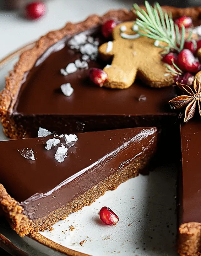 Vegan Gingerbread Chocolate Tart