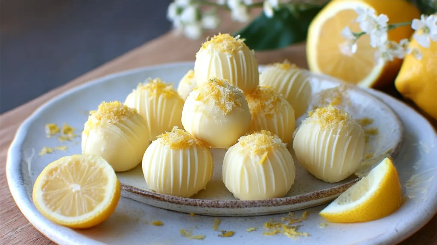 Lemon and White Chocolate Truffles