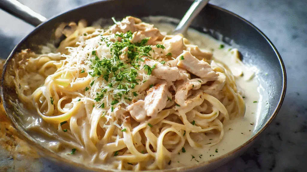 One Pot Chicken Alfredo Pasta