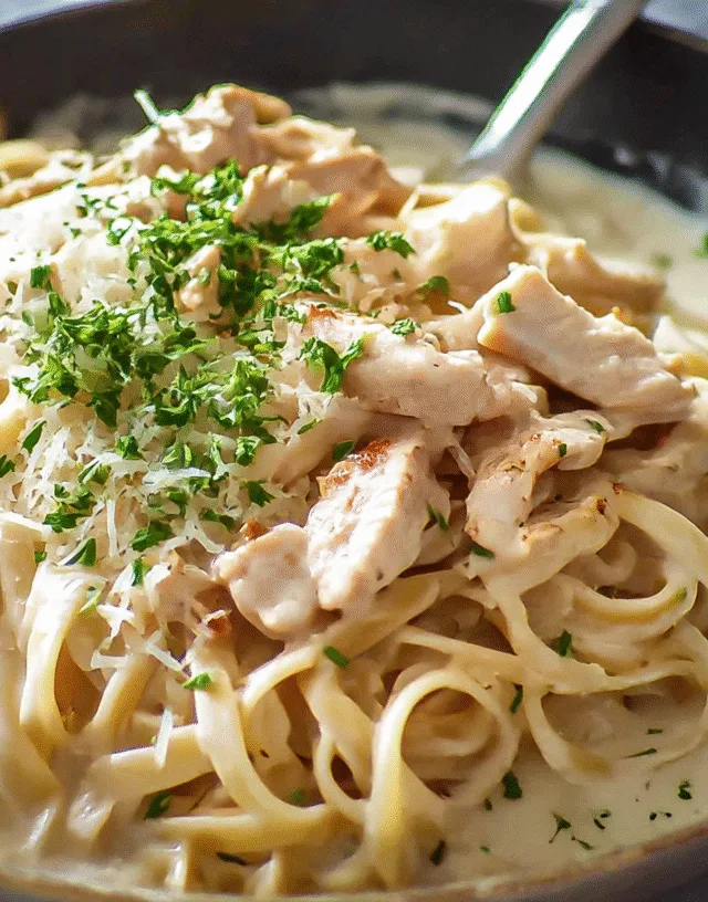 One Pot Chicken Alfredo Pasta