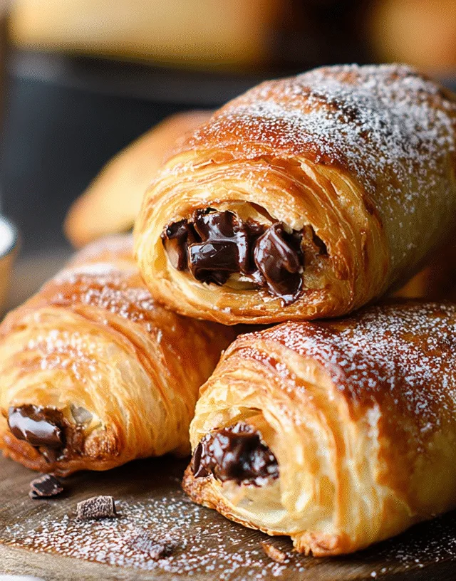Easy Puff Pastry Chocolate Croissants