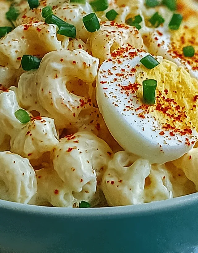 Creamy Deviled Egg Macaroni Salad