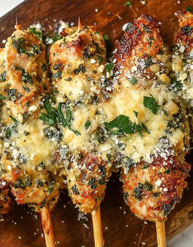 Garlic Parmesan Chicken Skewers