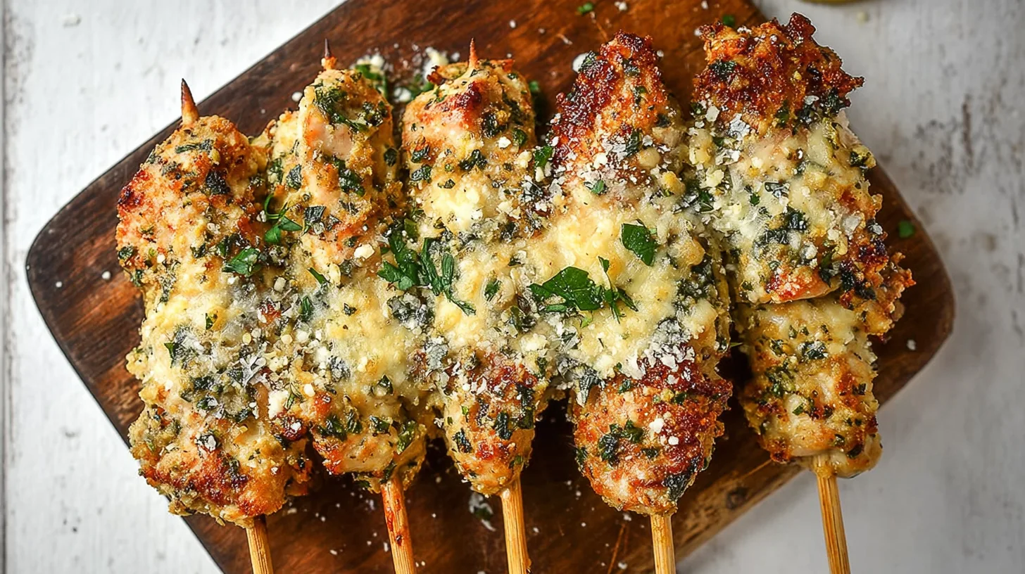 Garlic Parmesan Chicken Skewers