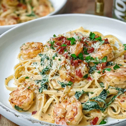 CREAMY TUSCAN SHRIMP LINGUINE