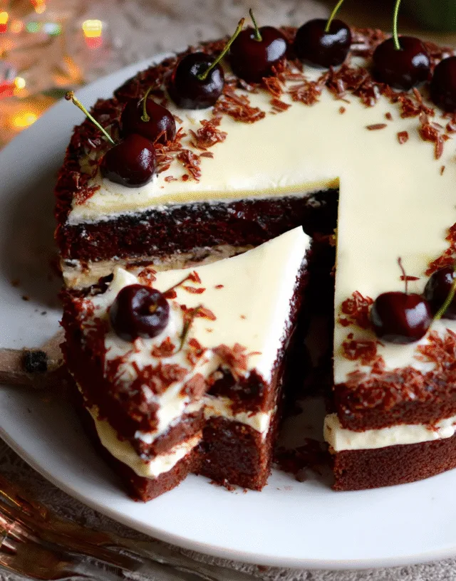 Christmas Kitchen Chocolate Cherry Cognac New Years Cake