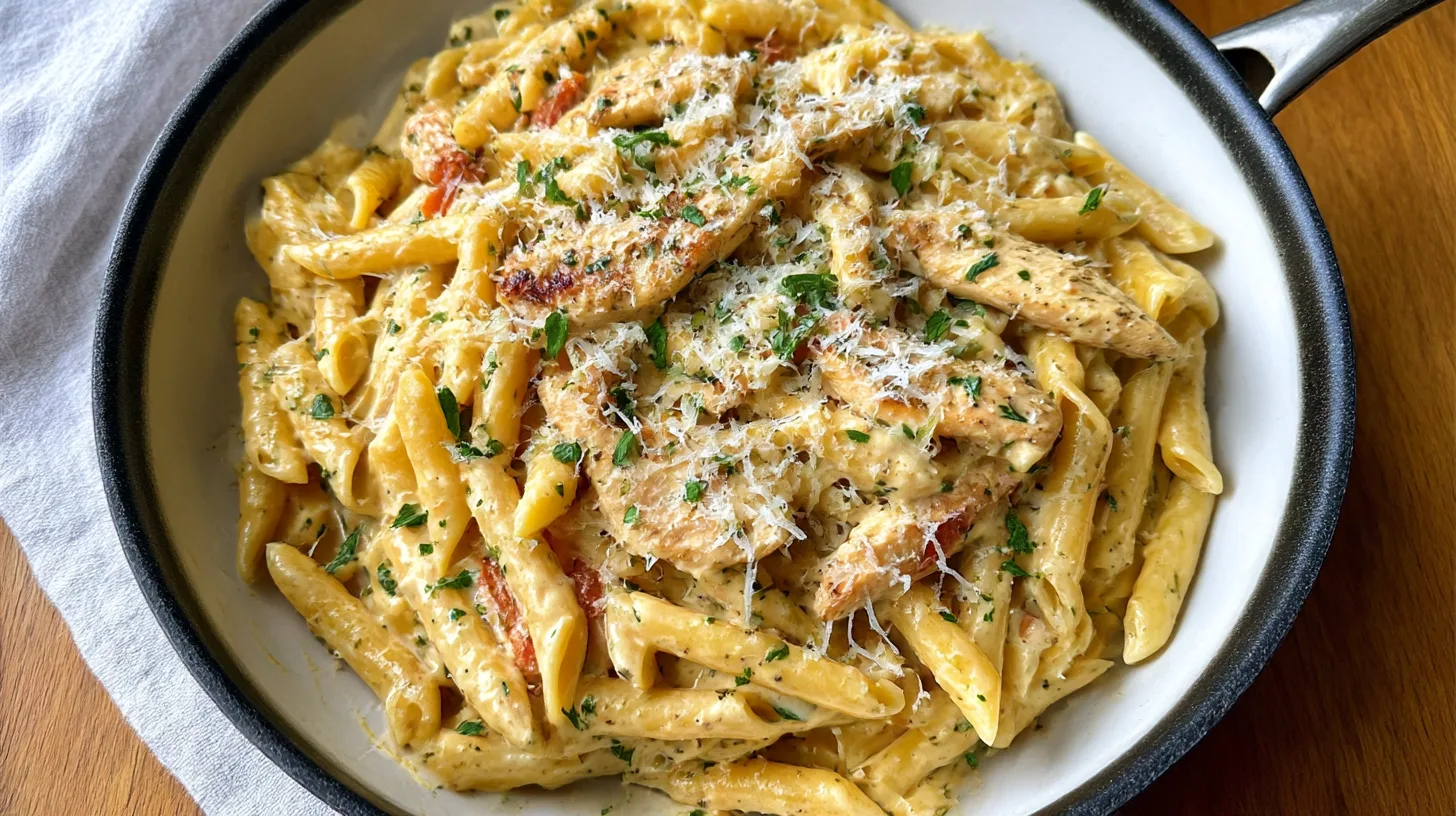 healthy garlic parmesan chicken pasta recipe