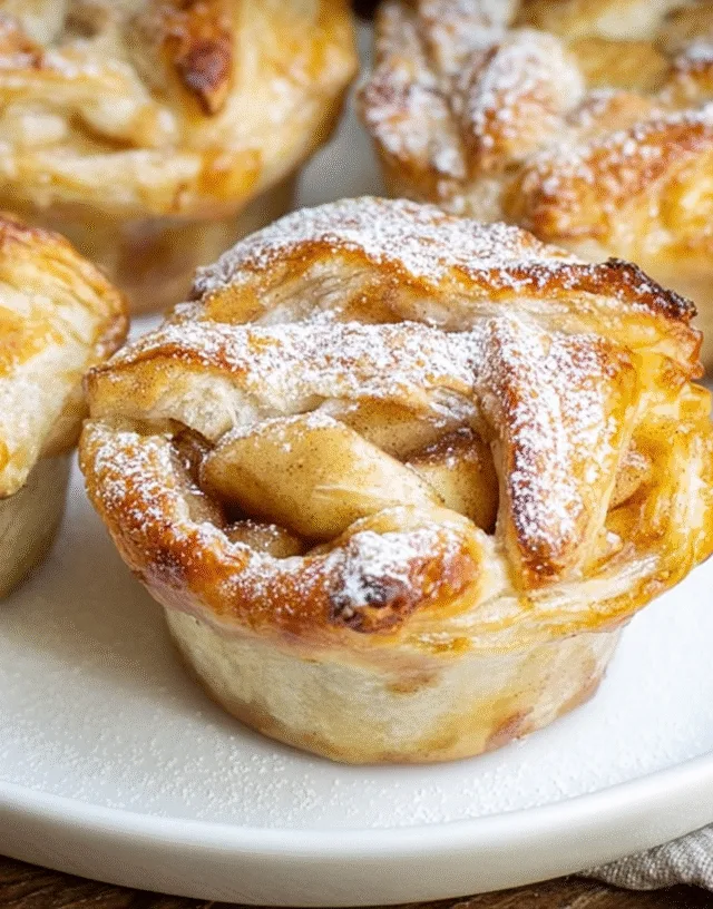 mini apple pies with puff pastry