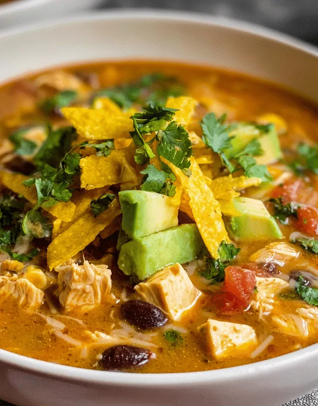 Velvety Chicken Tortilla Soup Delight