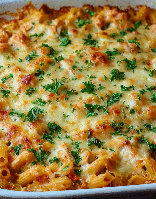 Cheesy Pasta Bake With Chicken And Bacon