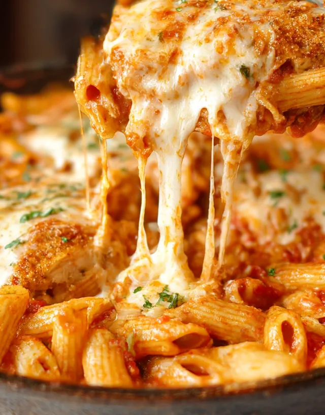 Chicken Parmesan Pasta Skillet