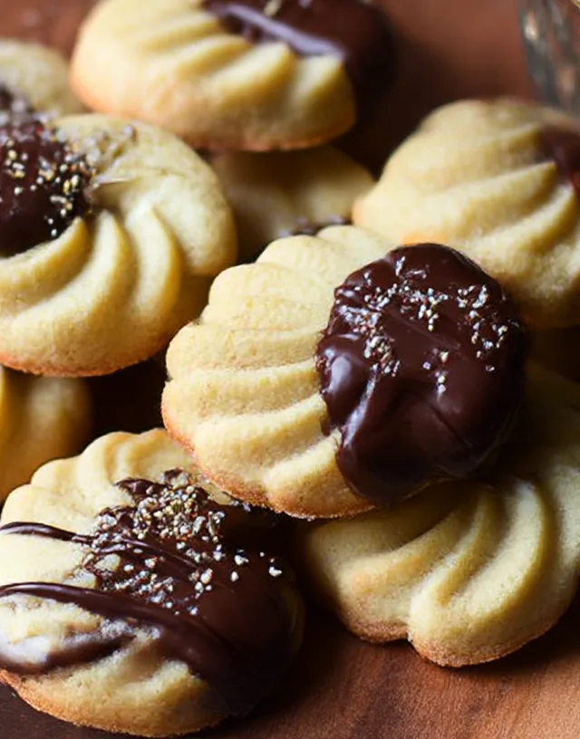 Chocolate Dipped Danish Butter Cookies