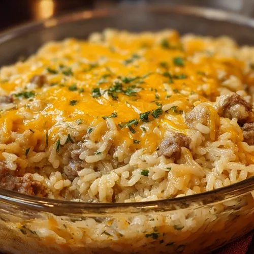 Cheesy Hamburger Rice Casserole