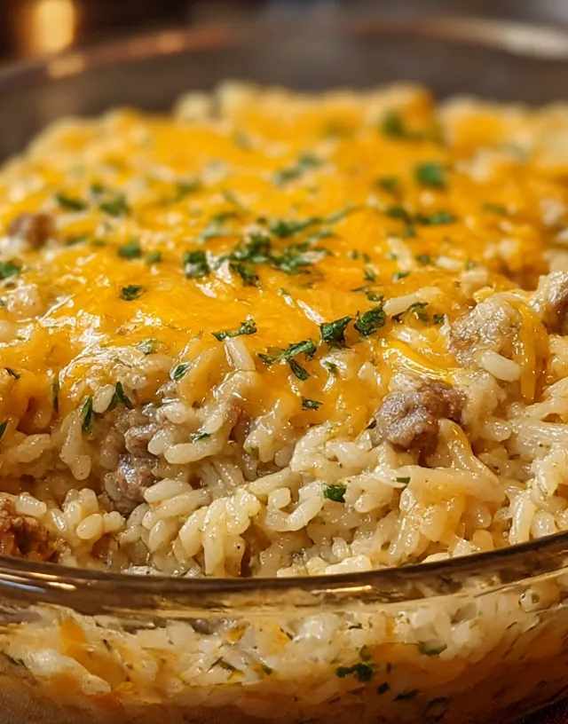 Cheesy Hamburger Rice Casserole