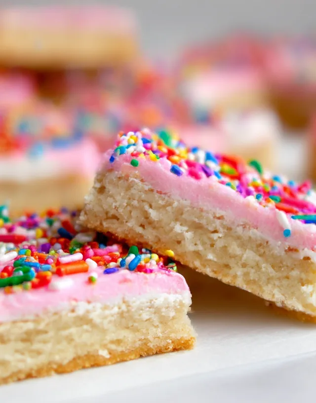 The Best Frosted Sugar Cookie Cake Bars