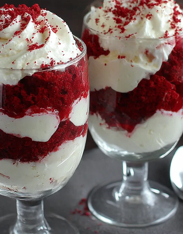 Boozy Red Velvet Trifles