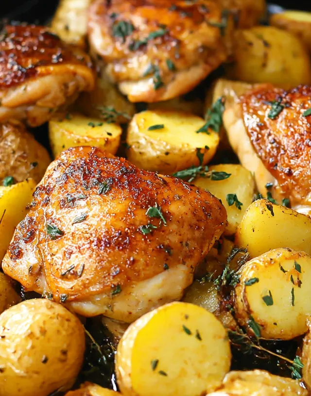 One Pan Chicken Thighs and Potatoes