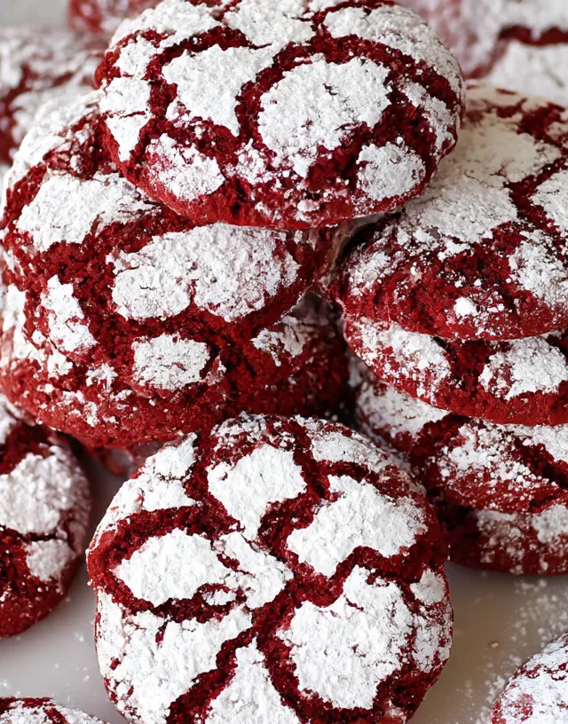 One Bowl 20 Minute Red Velvet Crinkle Cookies