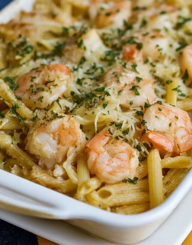 Shrimp Scampi Pasta Bake