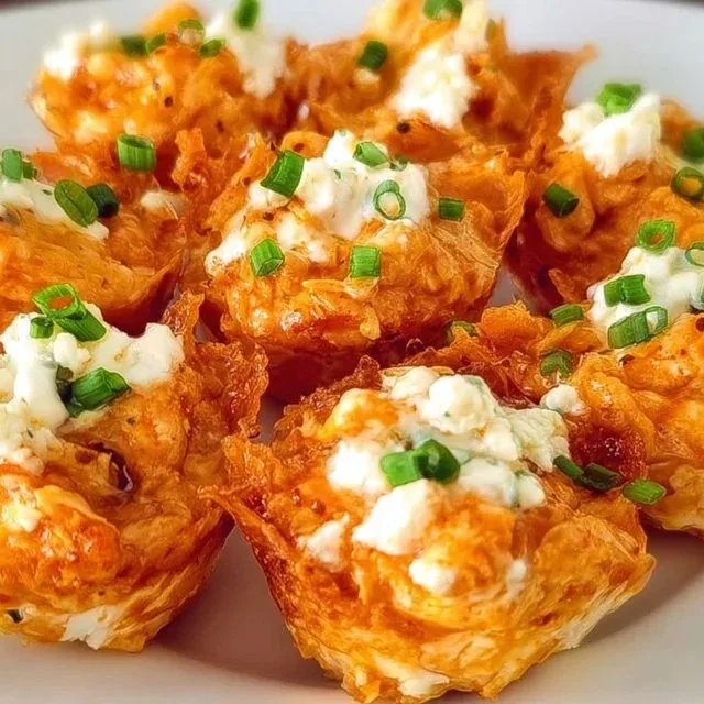 Delicious Buffalo Chicken Bites served on a platter with dipping sauce.