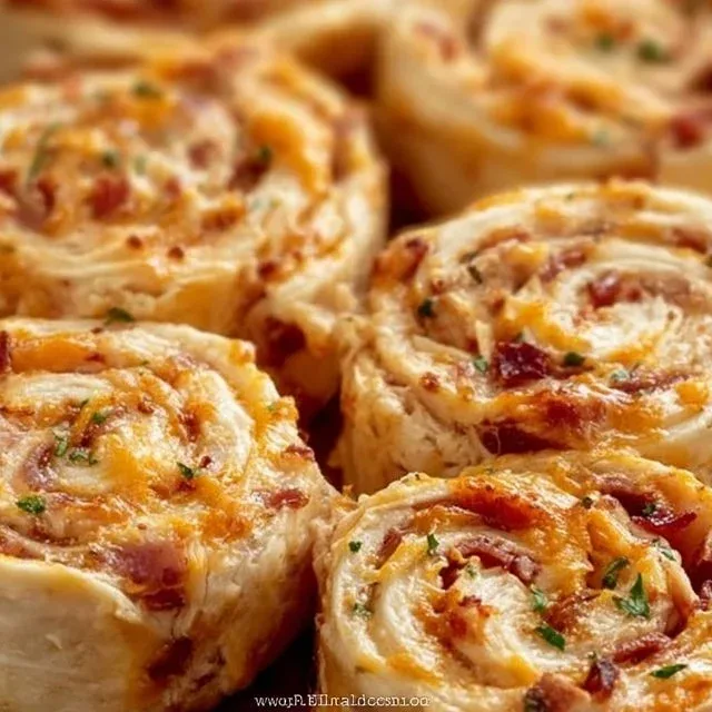 Delicious Crack Chicken Pinwheels served on a platter