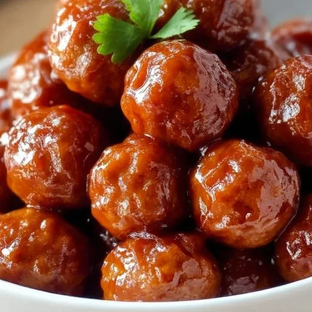 Delicious honey BBQ meatballs cooked in a crockpot for easy serving.